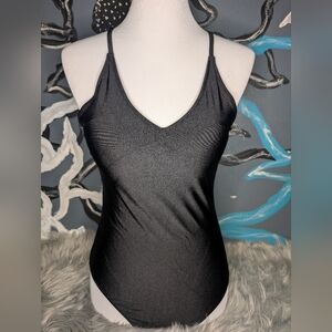 NWOT Sleek Black One Piece Swimsuit Medium